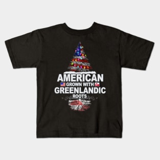 Christmas Tree  American Grown With Greenlandic Roots - Gift for Greenlandic From Greenland Kids T-Shirt